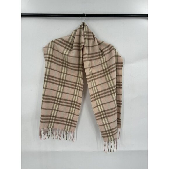 Burberry London Plaid 100% Cashmere Scarf Western Designer Fringe - Picture 1 of 6